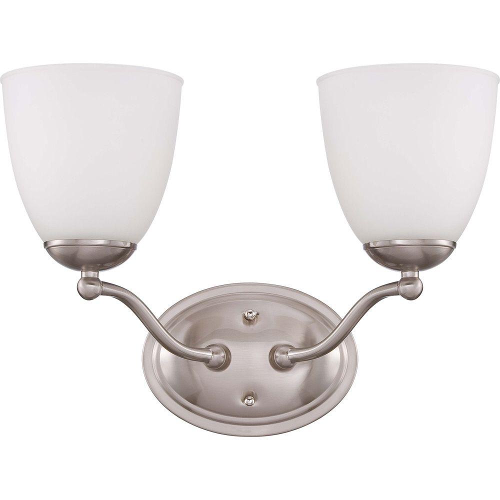 Illumine 2 Light Brushed Nickel Vanity Fixture With Frosted Gl Light Brushed Nickel Vanity Fixture