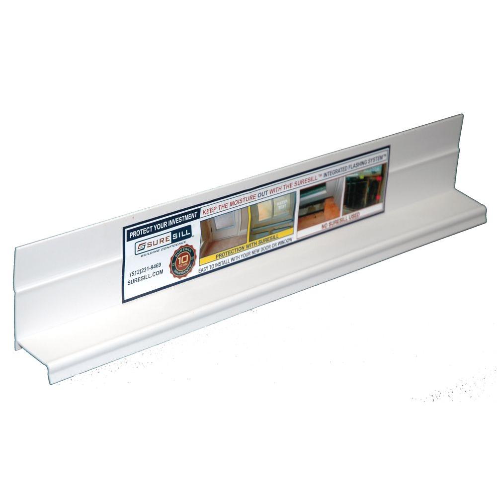 Suresill 1 3 8 In X 84 In White Pvc Sloped Head Flashing For