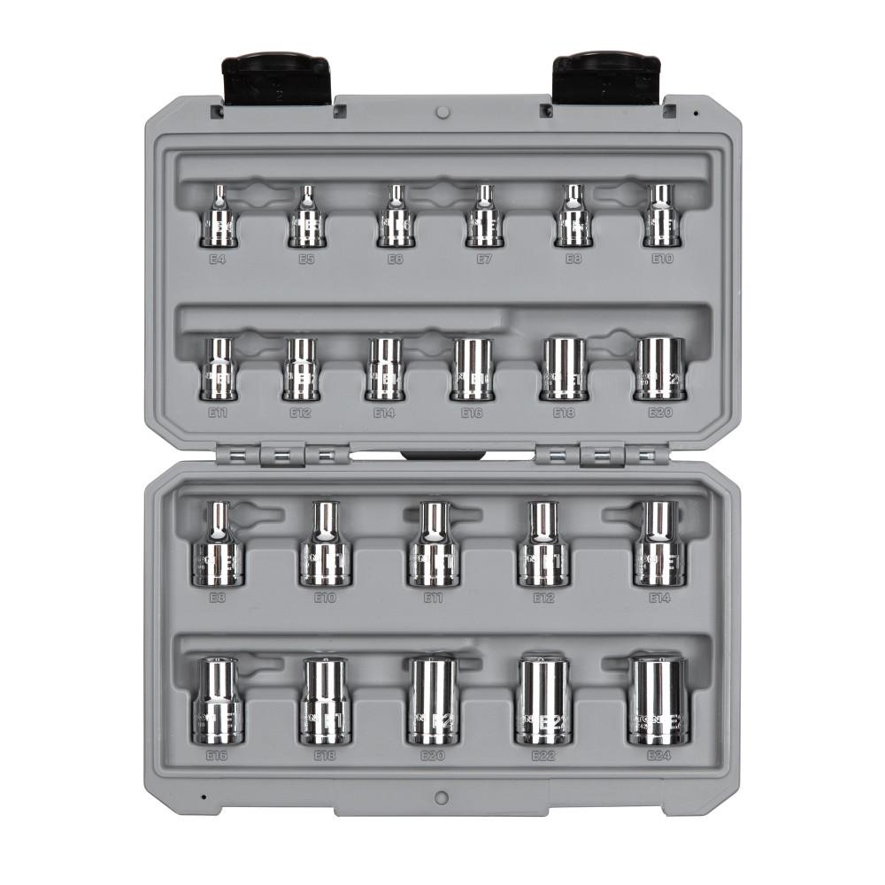 TEKTON 3/8, 1/2 in. Drive External Star Socket Set (22Piece)SHD99302