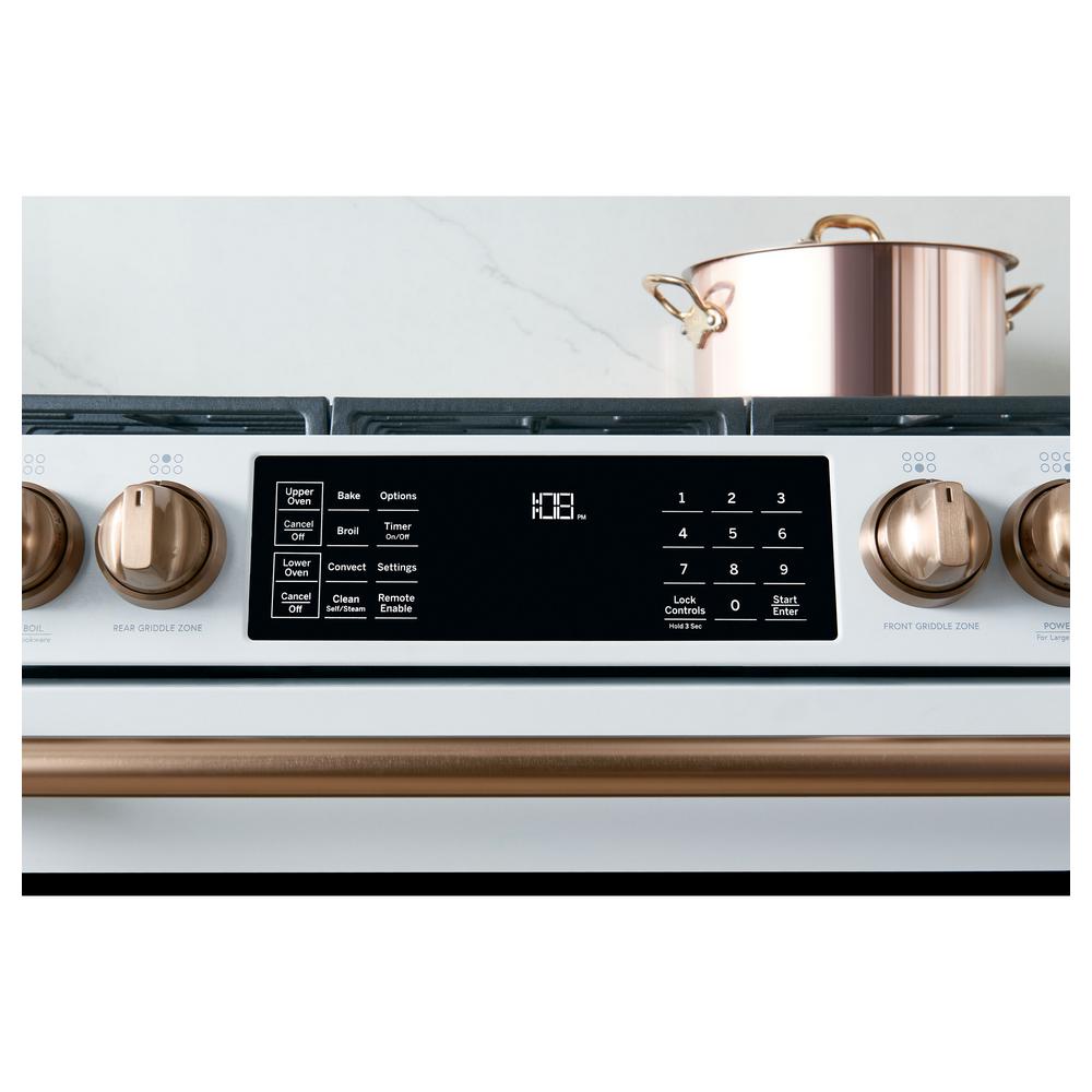 Cafe 30 In 6 7 Cu Ft Slide In Double Oven Gas Range With Self