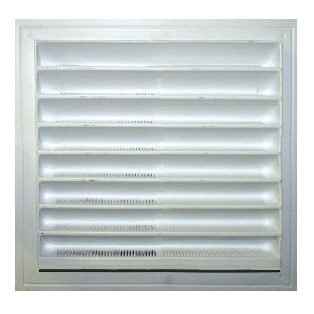 Master Flow 8 In X 8 In Plastic Wall Louver Static Vent In White