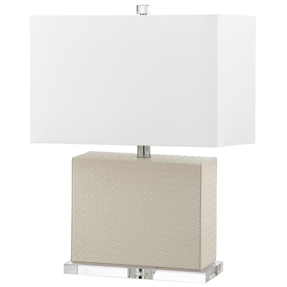 Safavieh Delia 20 5 In Cream Faux Woven Leather Table Lamp Lit4403l Cream Faux Woven Leather Table Lamp