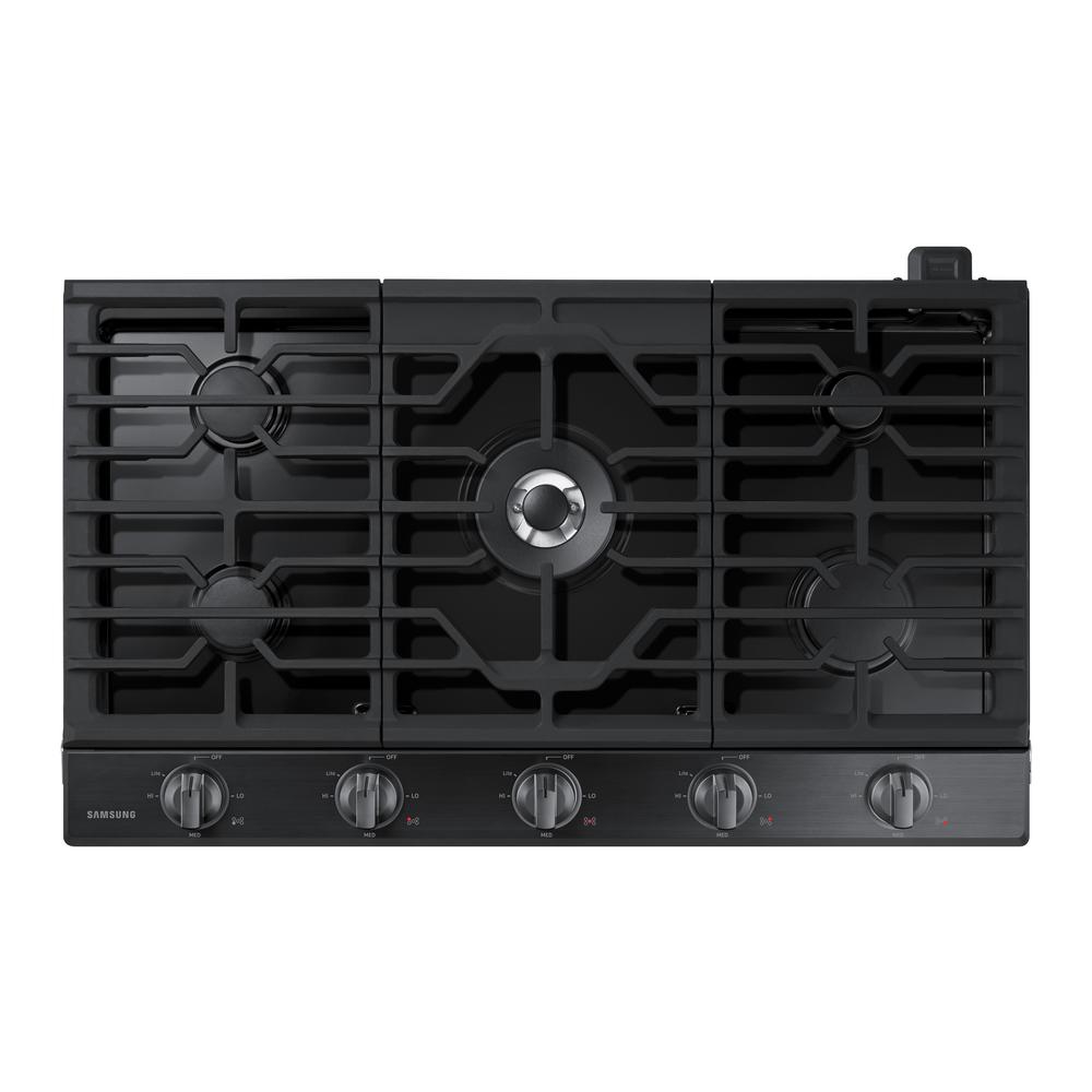 Samsung 36 in. Gas Cooktop in Black Stainless Steel with 5 Burners