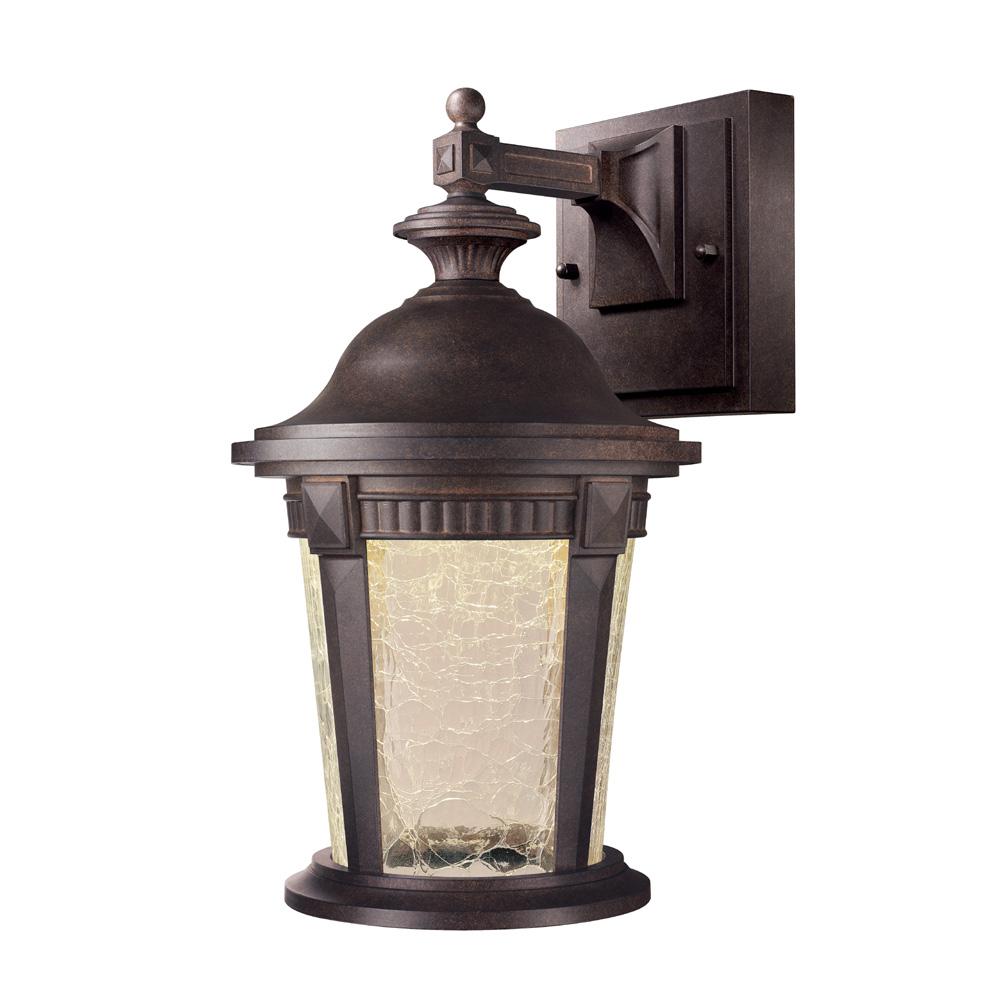 Hampton Bay Basilica Collection Mystic Bronze Outdoor LED Wall Lantern ...