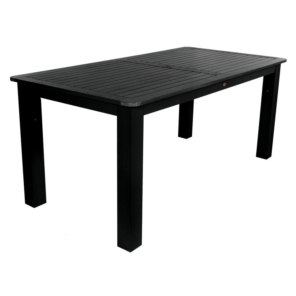 Highwood Black Rectangular Plastic Outdoor Dining Table