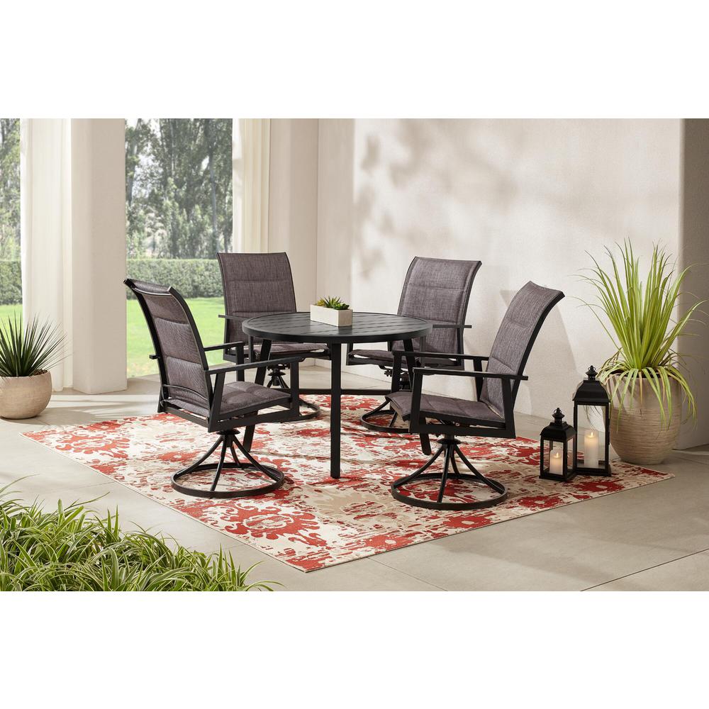 Hampton Bay High Garden 5 Piece Black Steel Padded Sling Slat Top Hampton Bay High Garden 5 Piece Black