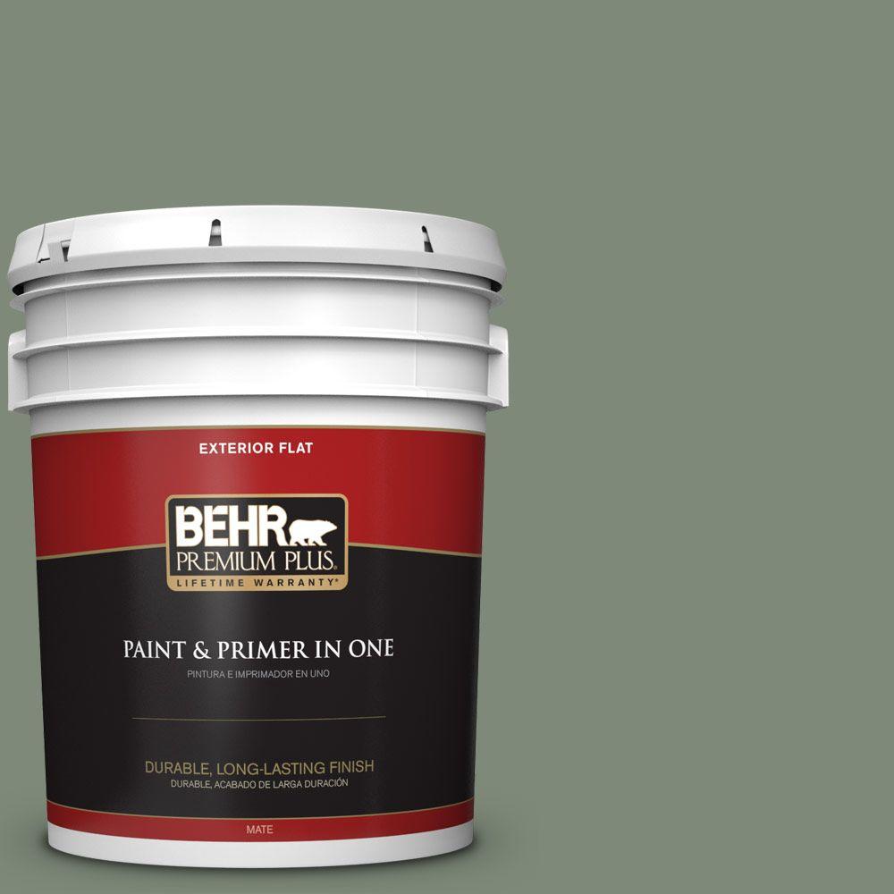 BEHR Premium Plus 5gal. 450F5 Amazon Moss Flat Exterior Paint430005