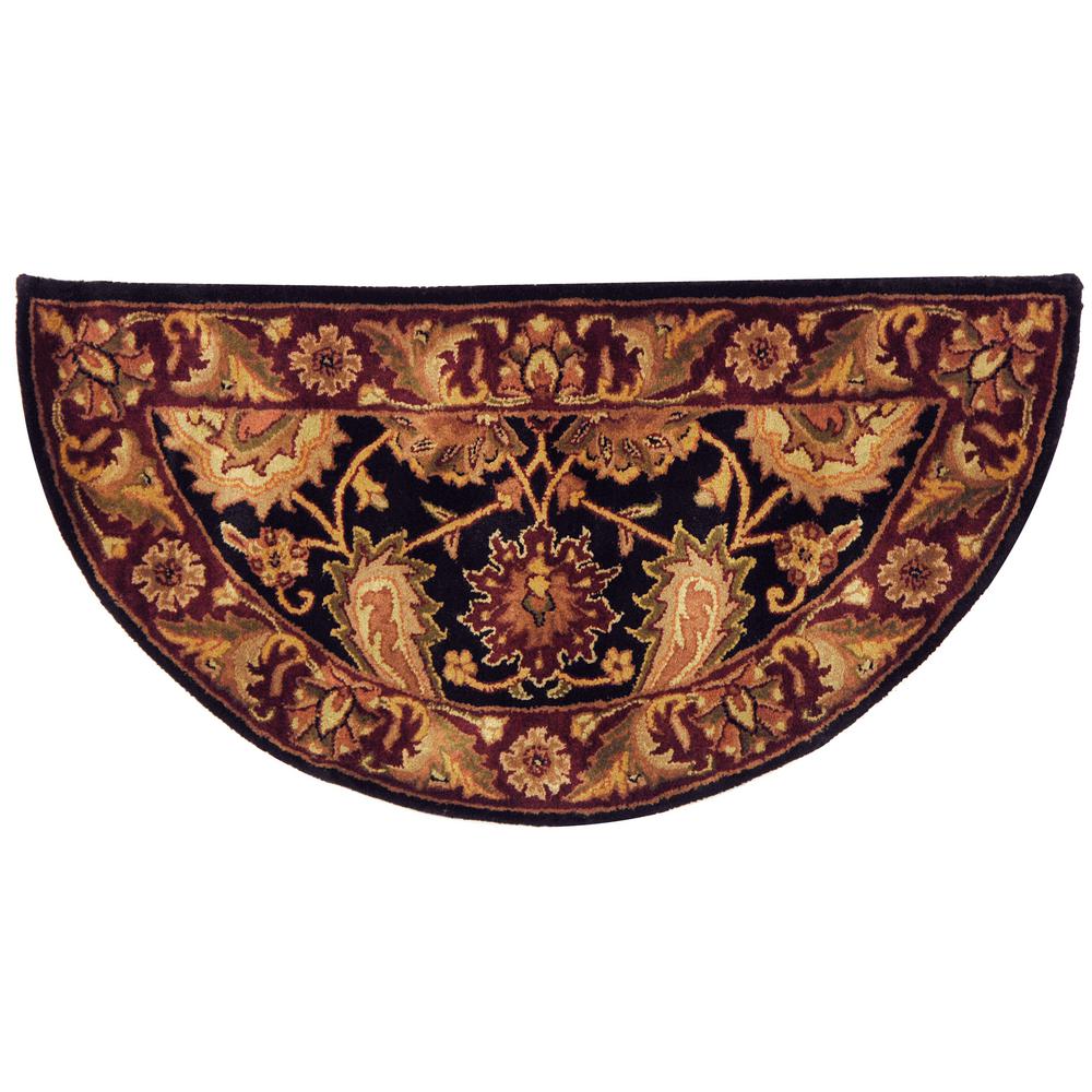 Safavieh Classic Black Burdy 2 Ft X 4 Half Circle Area Rug Classic Black Burdy 2 Ft X 4 Half Circle Area Rug