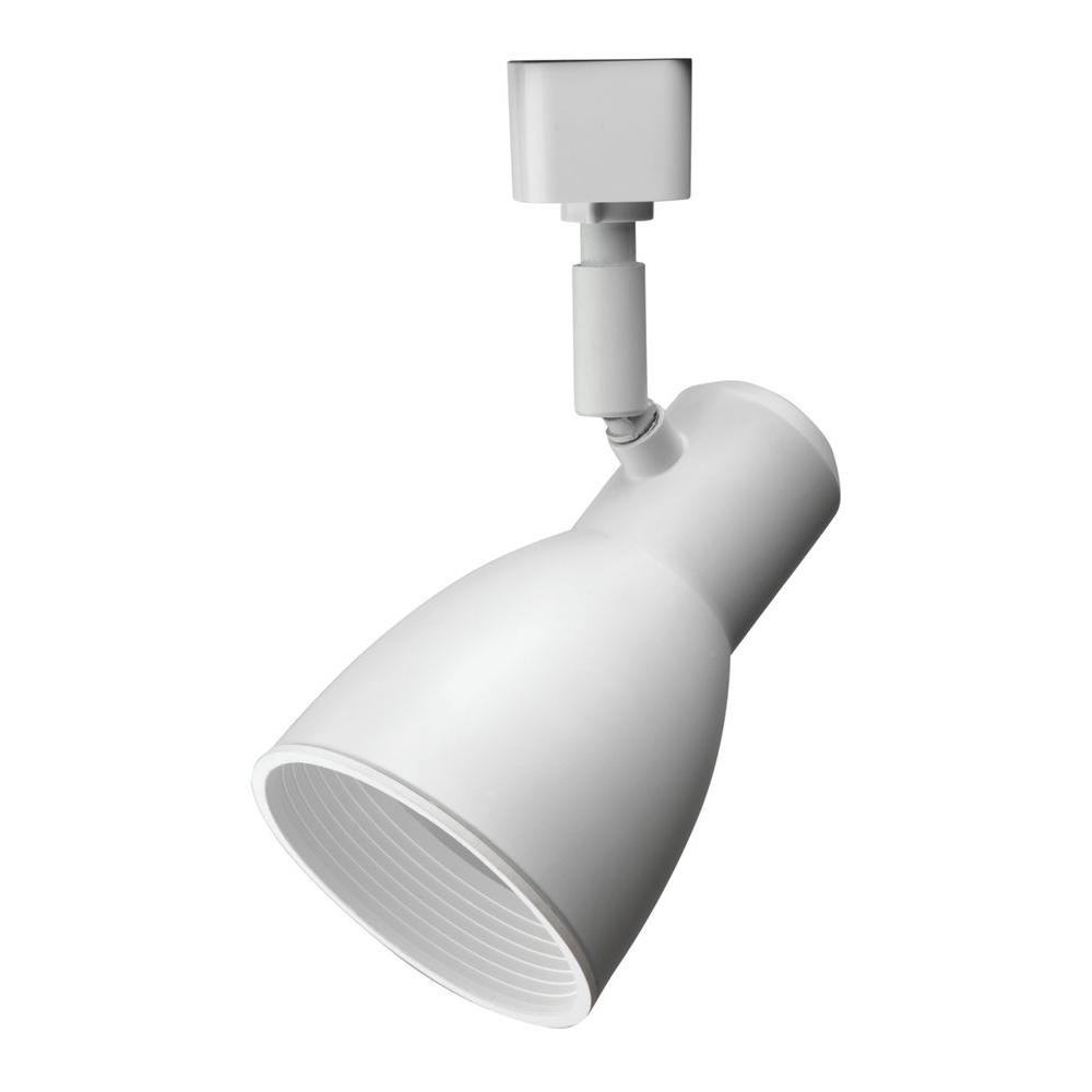 Baffle 1 Light White Track Lighting Fixture