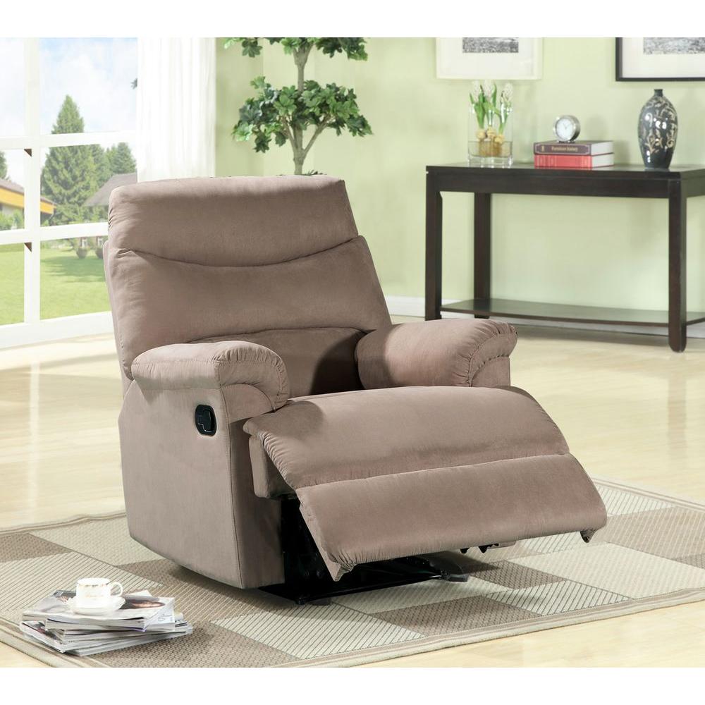 Light Brown Microfiber Recliner-S6018 - The Home Depot