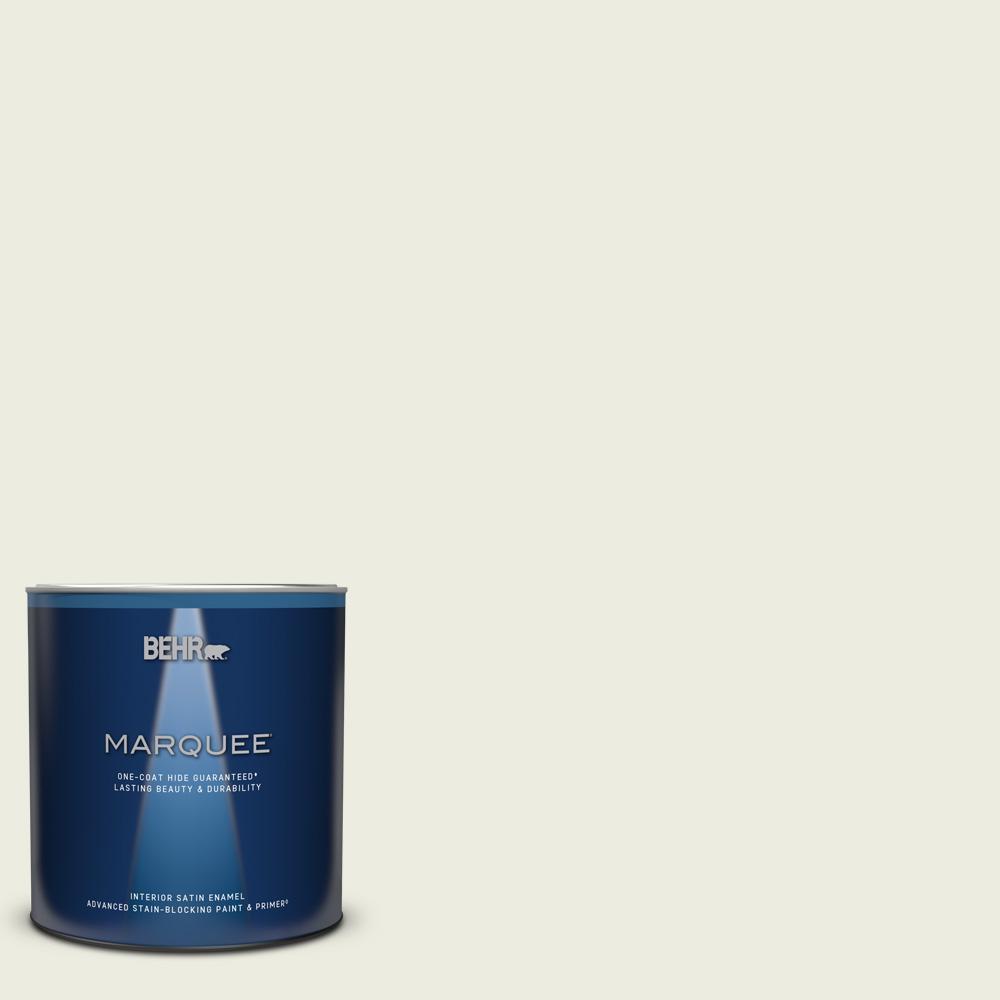 BEHR MARQUEE 1 qt. #ECC-37-2 Grand Heron Satin Enamel Interior Paint and Primer in One