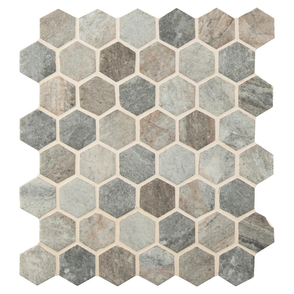 Msi Stonella Hexagon 12 76 In X 11 02 6mm Textured Gl Msi Stonella Hexagon 12 76 In X 11 02