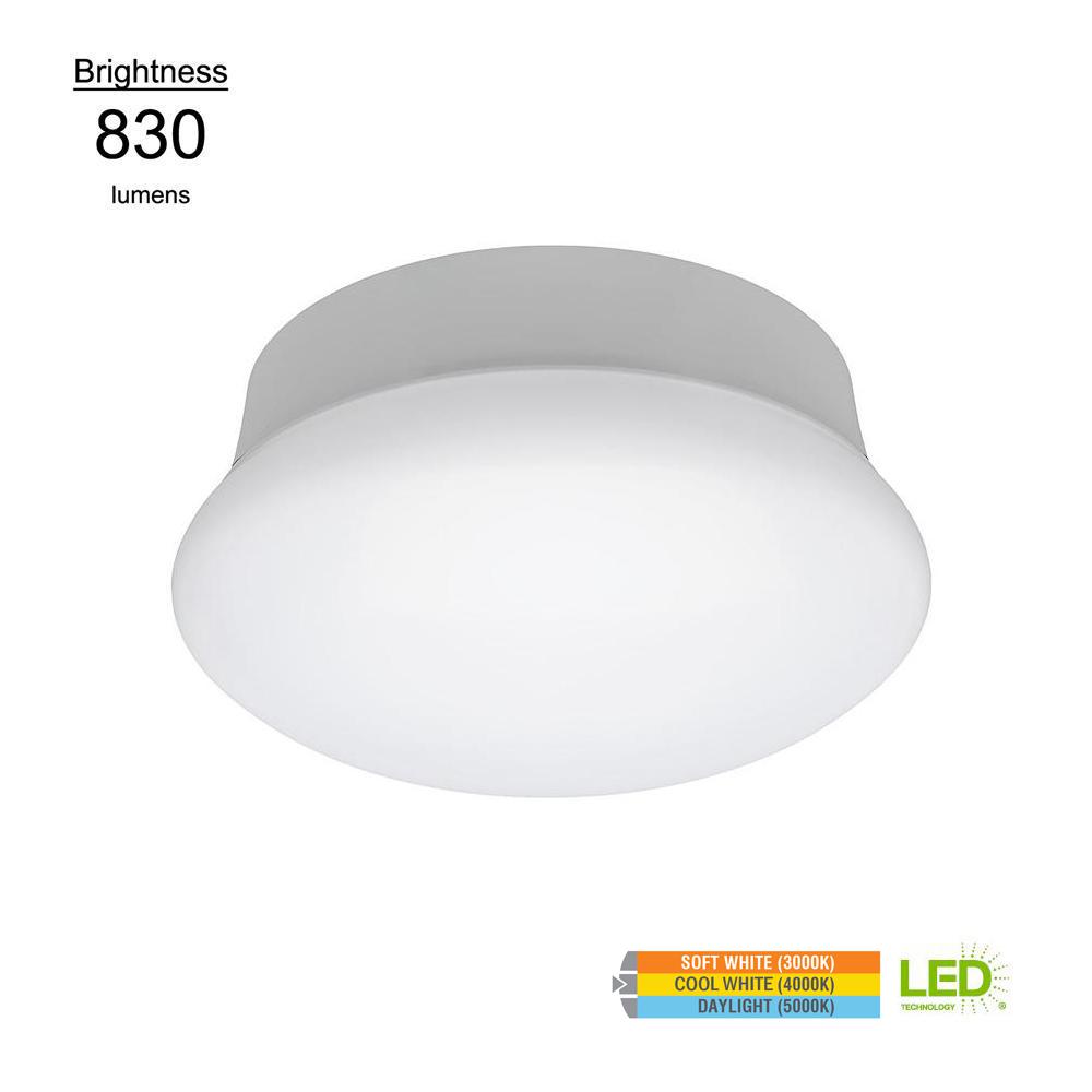 White Flush Mount Lights Lighting The Home Depot Lightbulb Replacement 7 In Round 60 Watt Equivalent White Integrated Led Flush Mount With