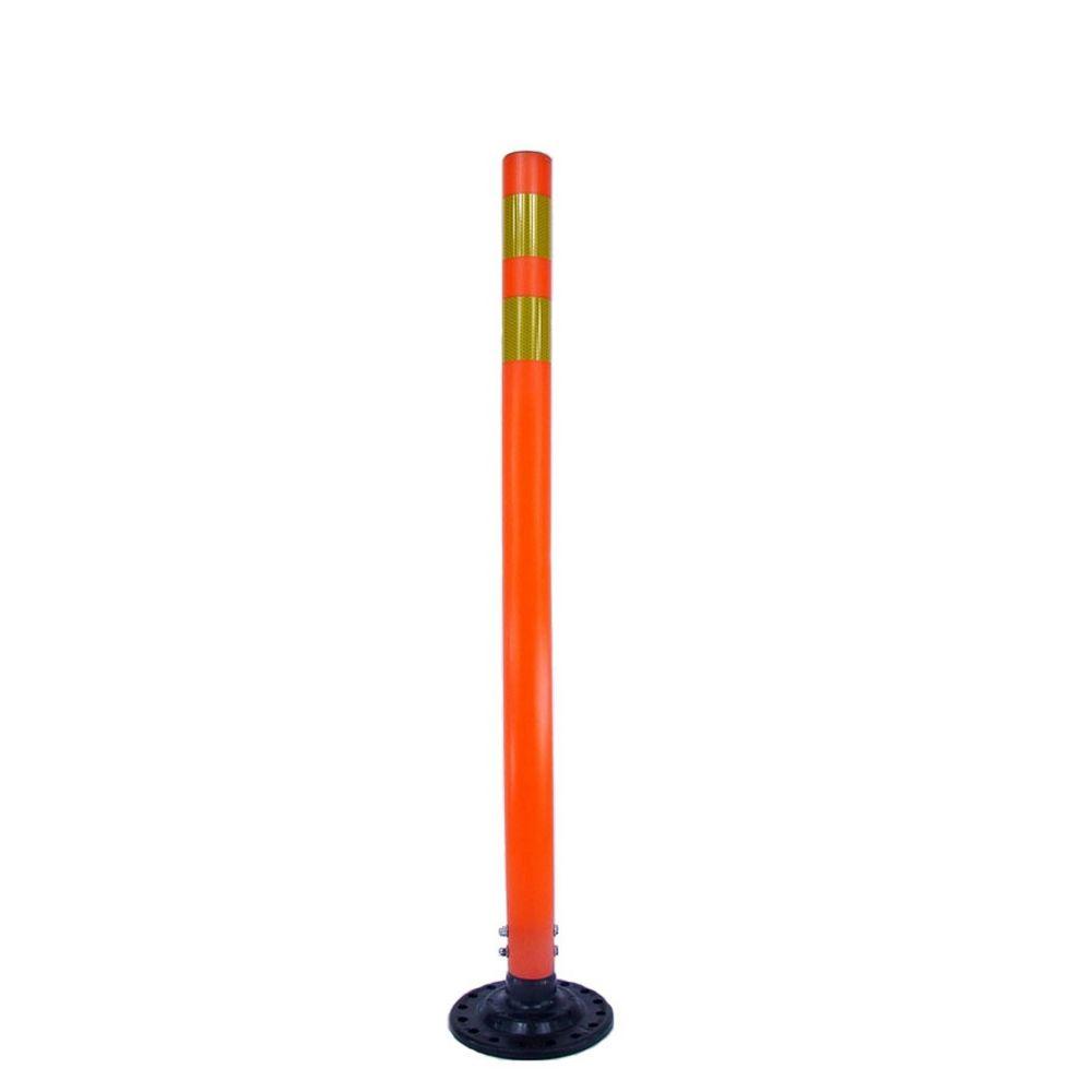 Three D Traffic Works 42 in. Orange Round Delineator Post and Base with ...