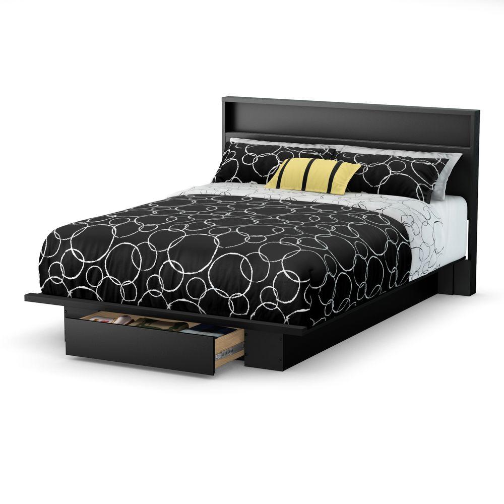 South S Holland 1 Drawer Full Queen Size Platform Bed In Pure Holland 1 Drawer Full Queen Size Platform Bed In Pure Black