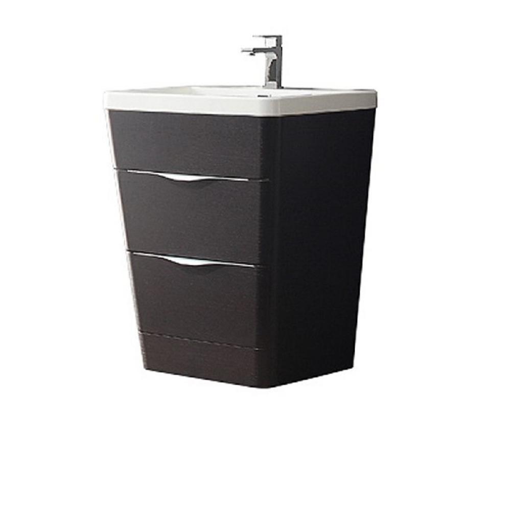Fresca Milano 26 in. Vanity in Chestnut with Acrylic Vanity Top in