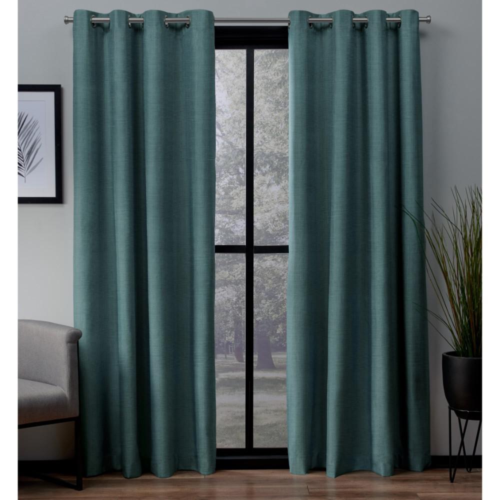 Watford Peacock Blue/Silver Distressed Metallic Print Thermal Grommet