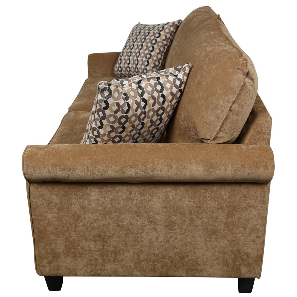 Serena Khaki Plush Microfiber Queen Sleeper Sofa