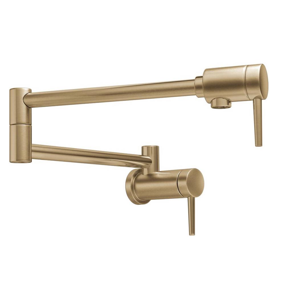 Delta Contemporary Wall Mounted Potfiller In Champagne Bronze Contemporary Wall Mounted Potfiller
