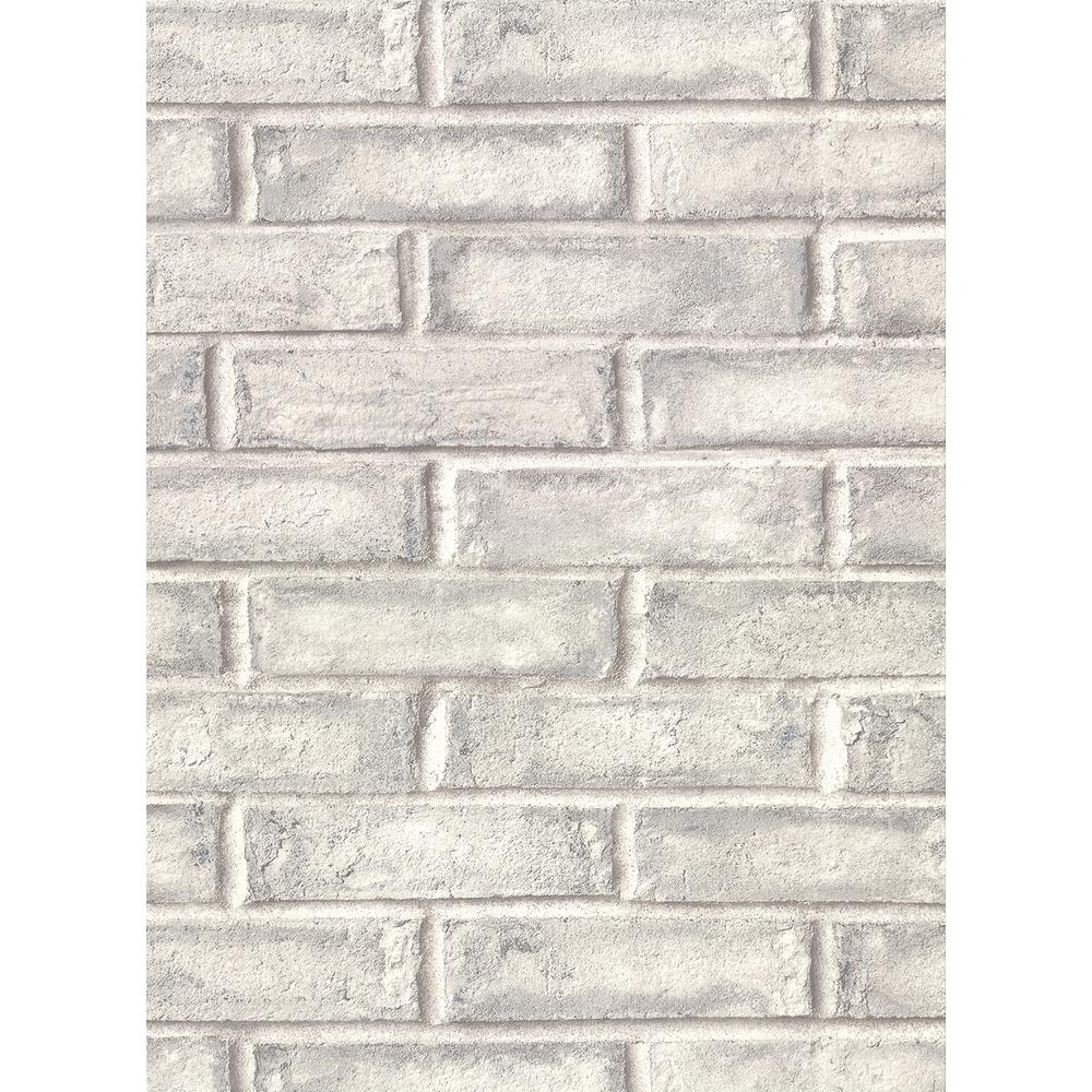 Warner Appleton Grey Faux Weathered Brick Grey Wallpaper ...