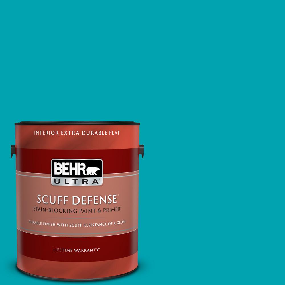 BEHR ULTRA 1 gal. 510B6 Blue Jewel Extra Durable Flat Interior Paint