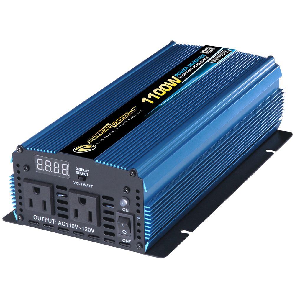 Power Bright 12 Volt DC  to AC  1100 Watt  Power Inverter  