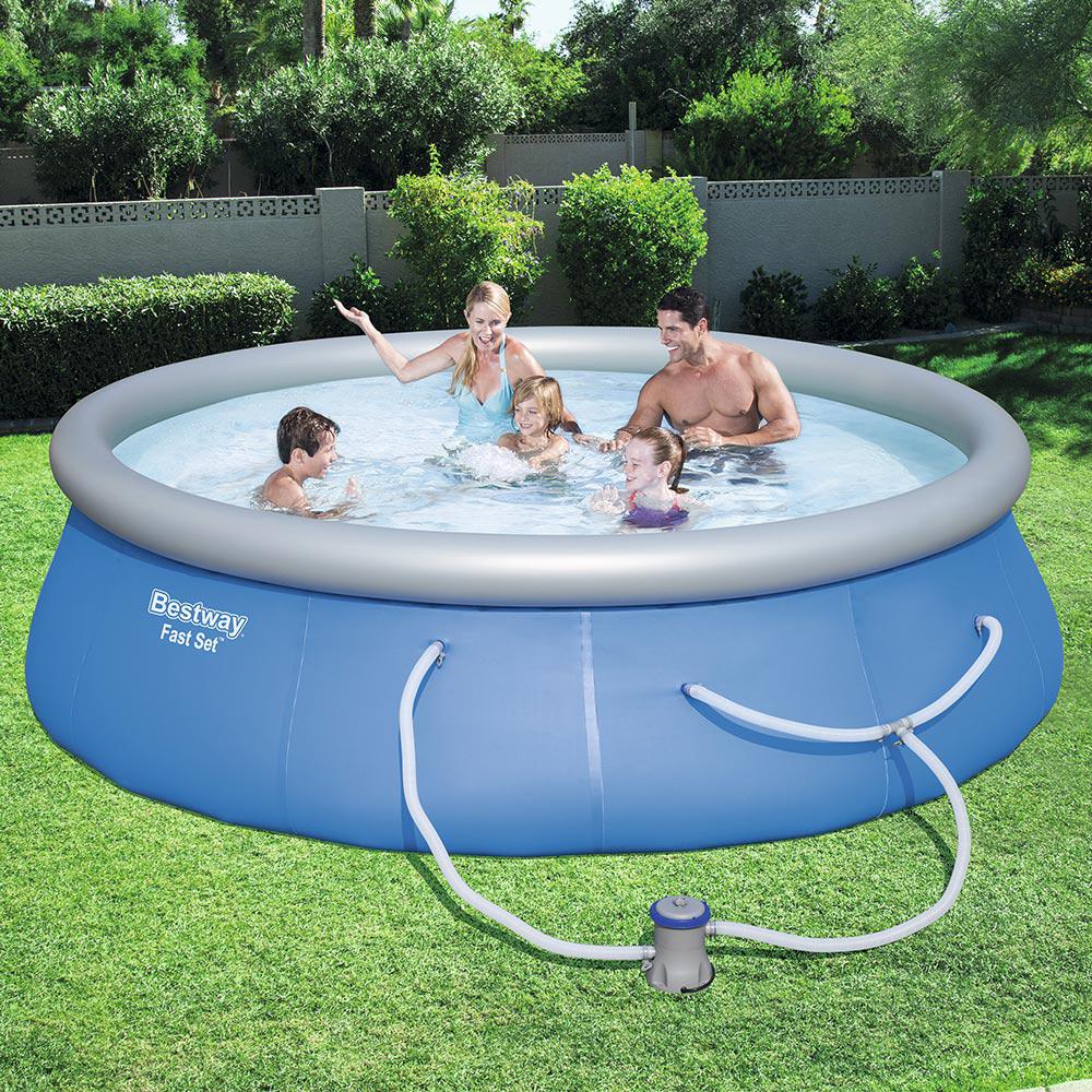 Bestway Fast Set 13ft x 33 inch Swimming Pool Set with 530 GPH Filter Pump