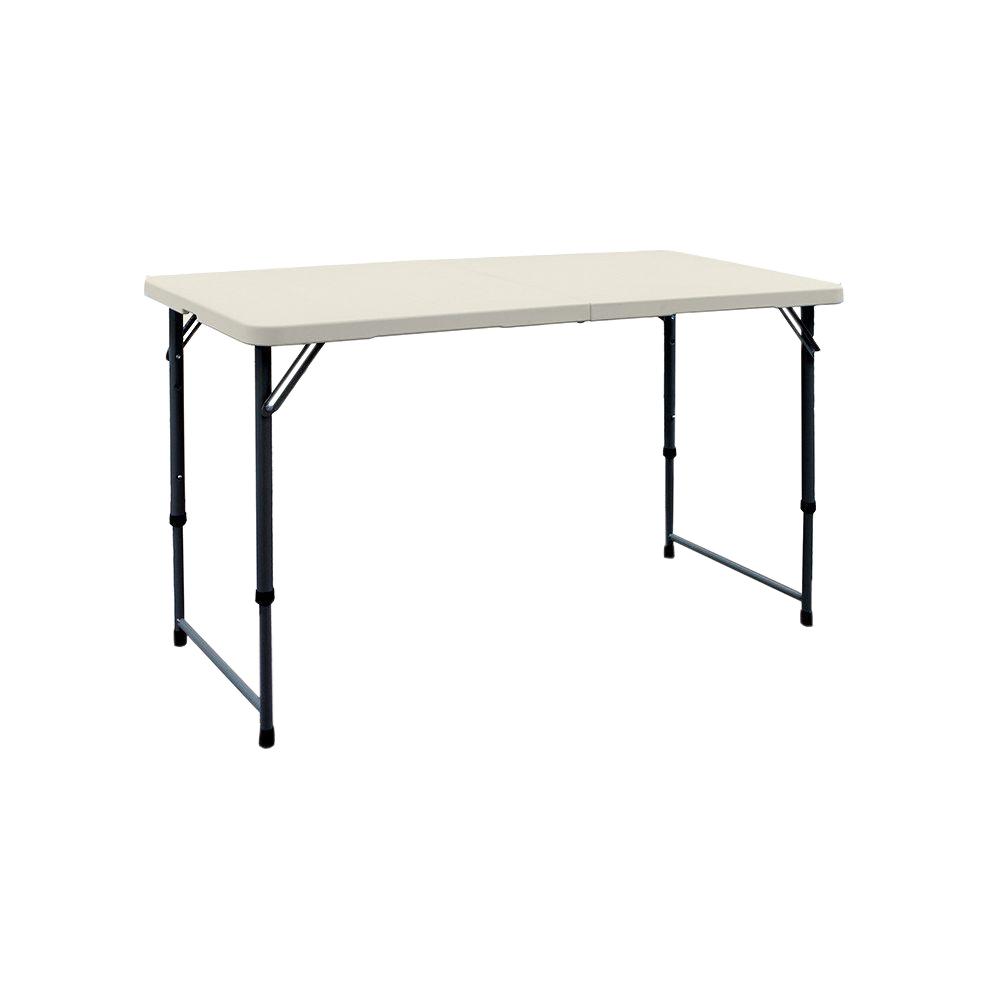 Enduro 48 In Earth Tan Plastic Adjustable Height Folding High Top Table Ta2448f12 The Home Depot