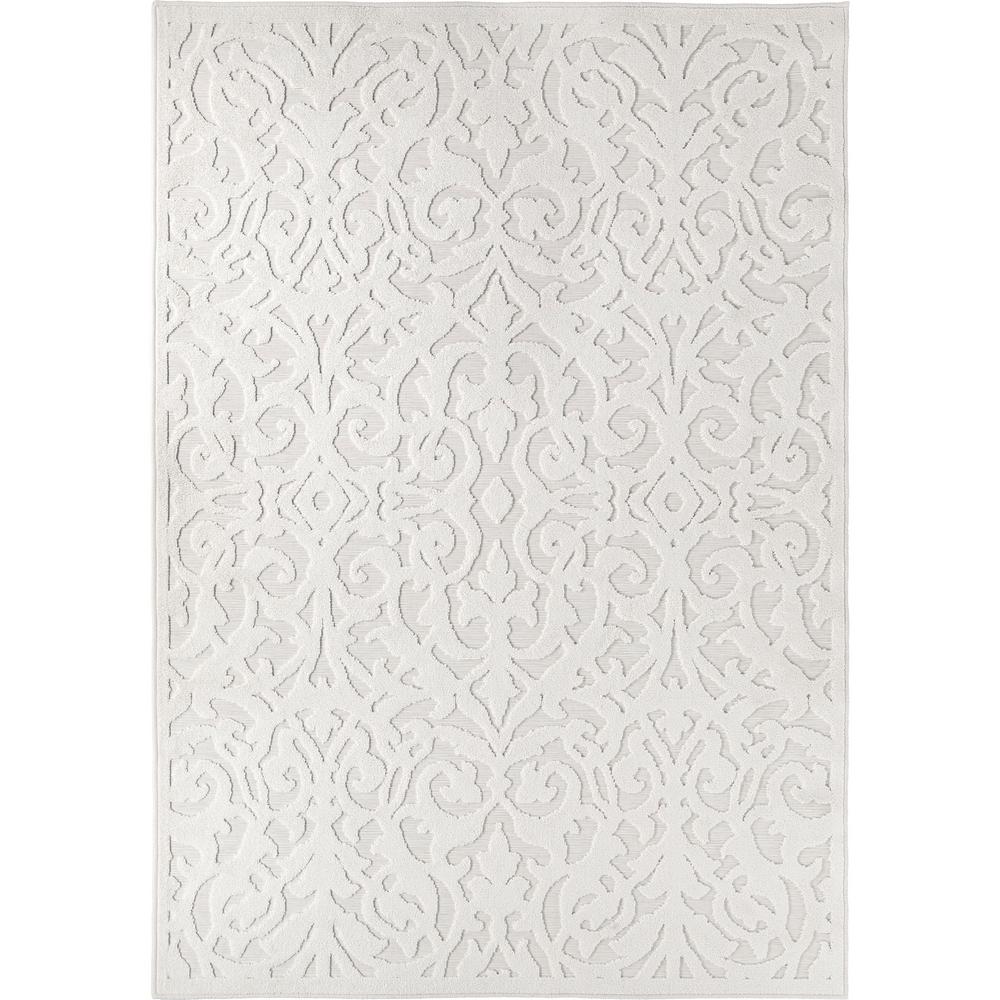 Boucle' Blur Damask Indoor/Outdoor Area Rug