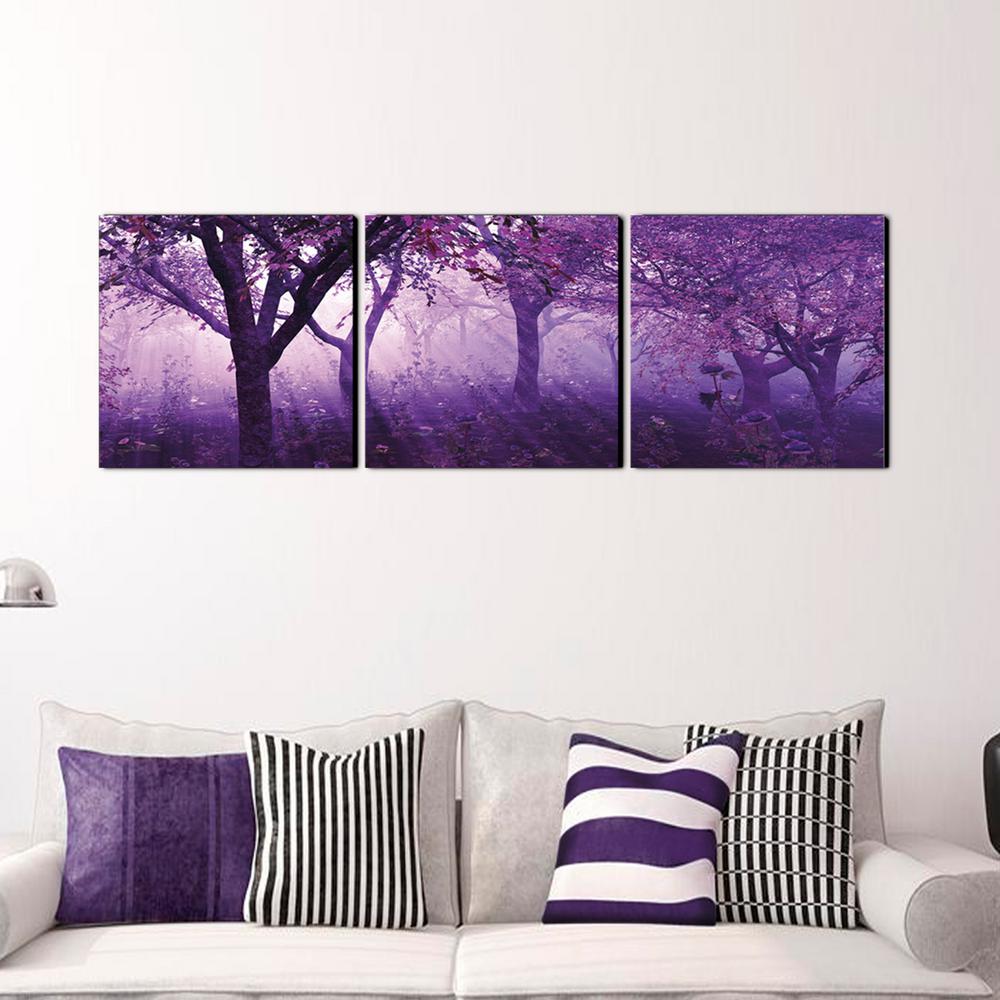 Furinno 20 In X 60 Purple Trees Printed Canvas Wall Art Furinno 20 In X 60 Purple Trees Printed Canvas Wall Art