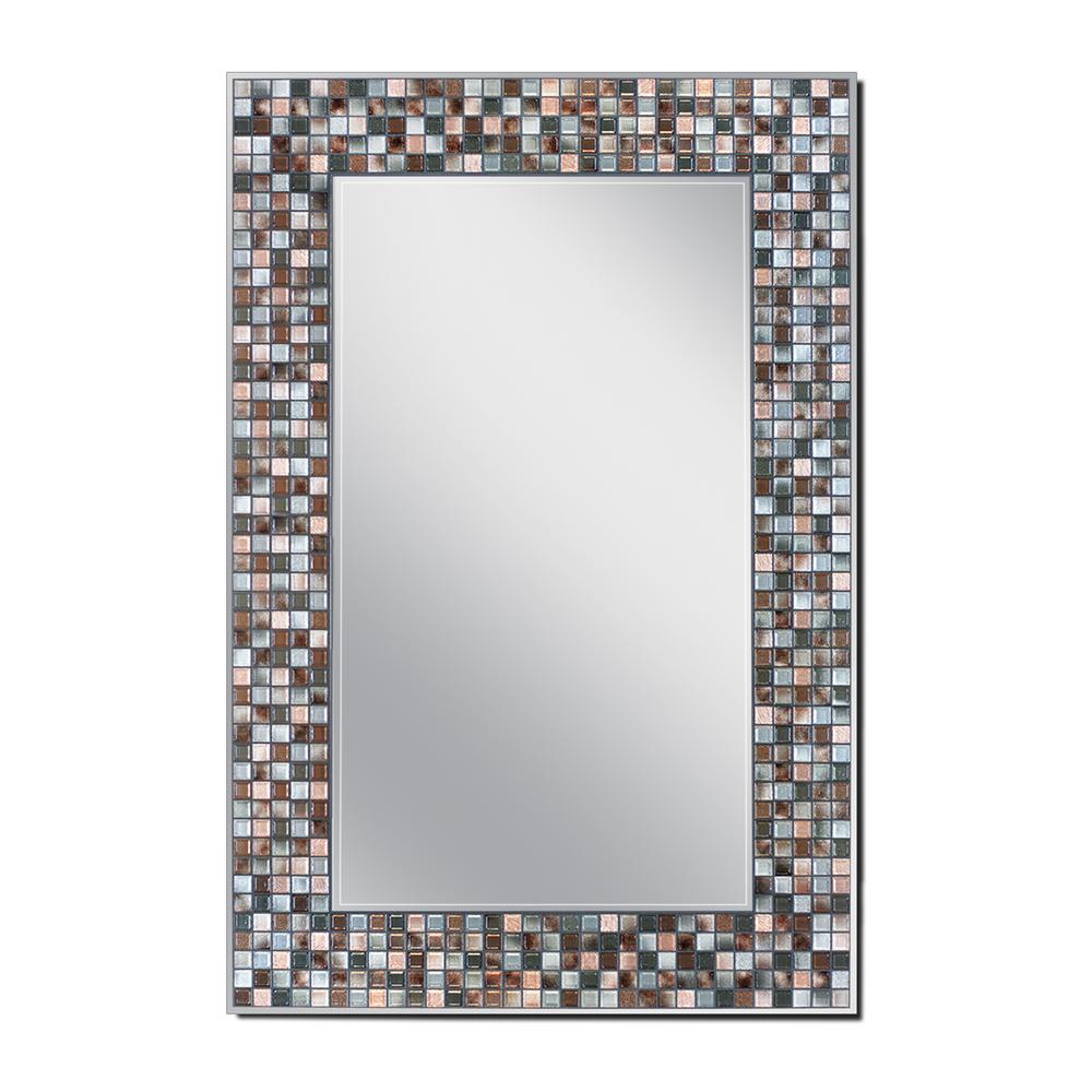 Deco Mirror Mosaic 24 In W X 36 H Frameless Rectangular Bathroom Vanity Espresso Charcoal Gray Copper 1223 The Home Depot - Mosaic Rectangular Bathroom Mirror Deco Mirror Mosaic 24 In W X 36 H Frameless Rectangular Bathroom Vanity Espresso Charcoal Gray Copper 1223 The Home Depot - Mosaic Rectangular Bathroom Mirror