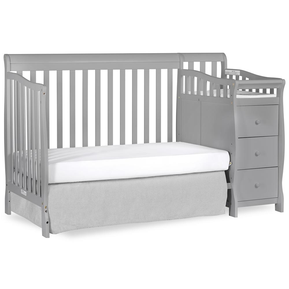 Dream On Me Brody Pebble Grey 5in1 Convertible Crib with Changer 620
