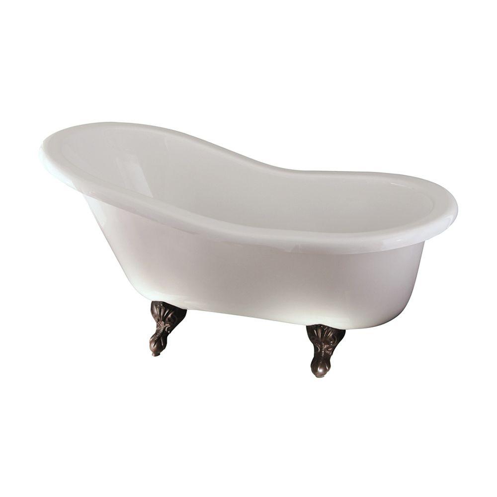 5 ft. Acrylic Ball and Claw Feet Slipper Tub in WhiteADTS60WHORB The Home Depot