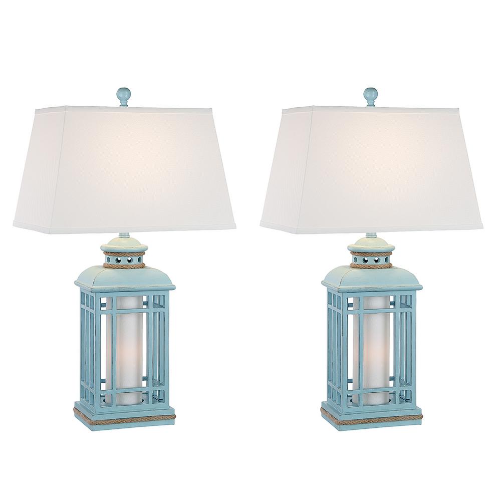 32 5 In Glacier Blue Indoor Table Lamp Set Mai Al400 Gl Nl 32 5 In Glacier Blue Indoor Table Lamp Set Mai Al400 Gl Nl