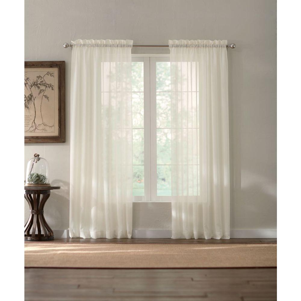  Home  Decorators  Collection Sheer White Semi Sheer Rod 