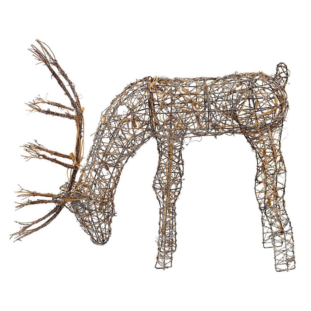 Alpine Corporation Outdoor Indoor Christmas Grazing Reindeer With