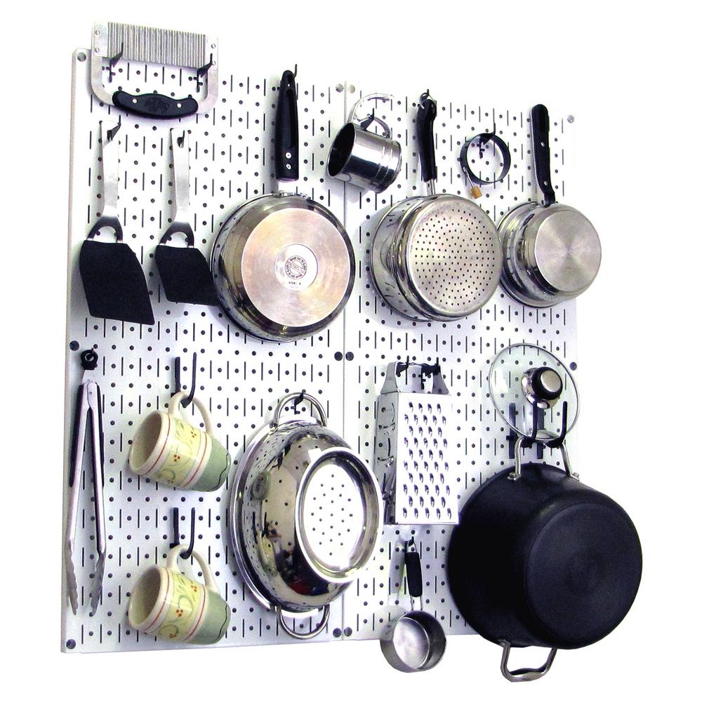Wall Control Kitchen Pegboard 32 in. x 32 in. Metal Peg Board Pantry