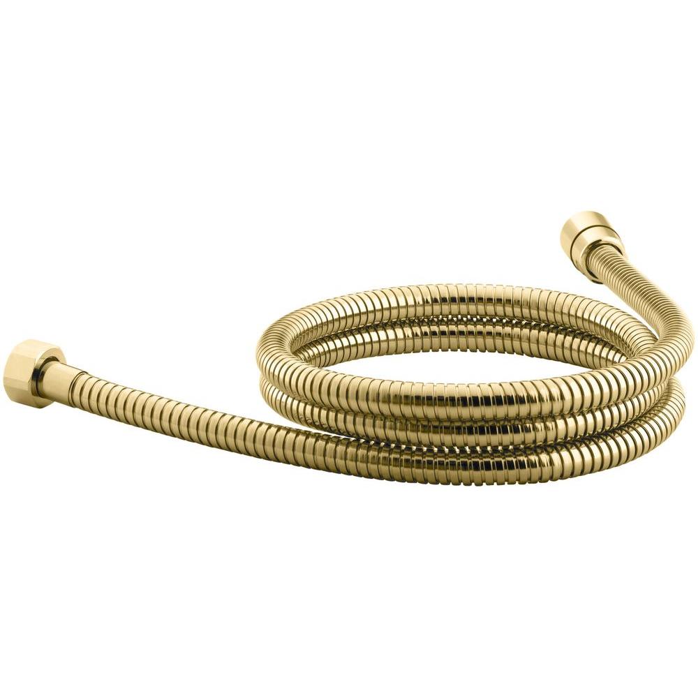 KOHLER MasterShower 72 in. Metal Shower Hose in Vibrant Polished Brass ...