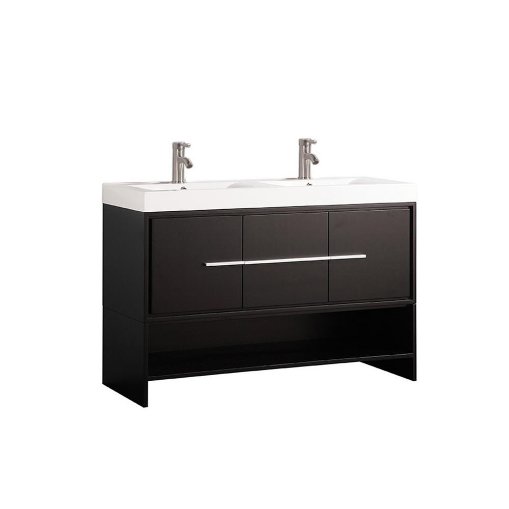 Bergamo 48 in. W x 18 in. D x 36 in. H Vanity in Espresso with Acrylic