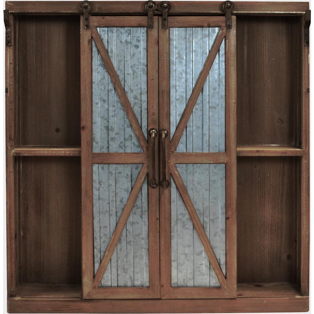 Firstime 34 In Westerly Weathered Brown Barn Door Cabinet 70017