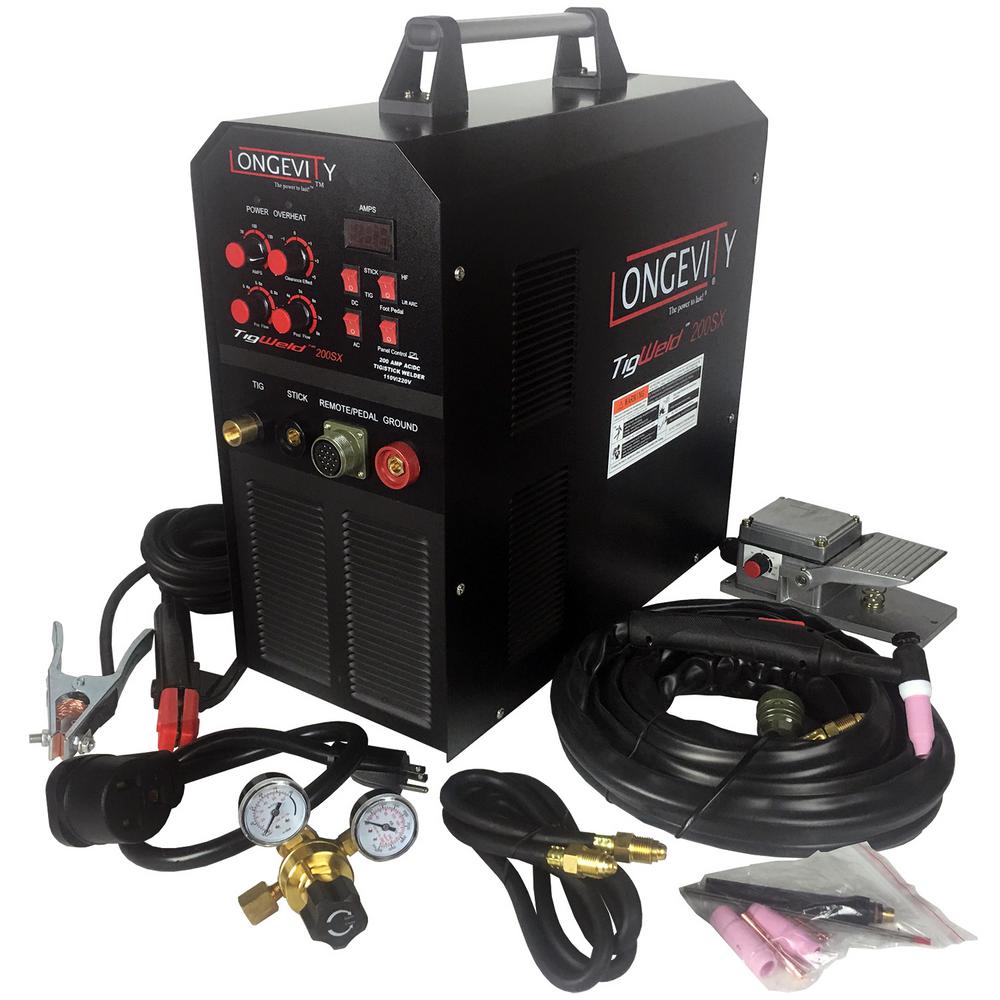 Longevity Tigweld 200SX 200 Amp TIG Welder with Dual Voltage Technology