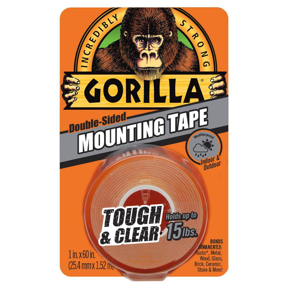 Gorilla 1 In X 1 67 Yds Tough And Clear Mounting Tape 6065003 The Home Depot