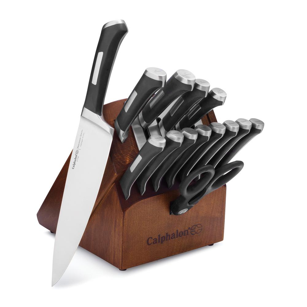 Calphalon Precision 15 Piece Self Sharpening Knife And Block Set With Sharp In Technology 1932941 The Home Depot