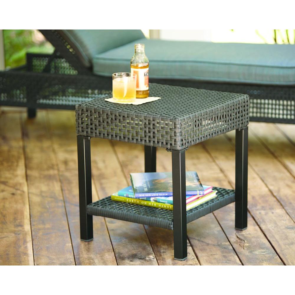 Hampton Bay Fenton Wicker Outdoor Patio Side Table D9131 Ts The