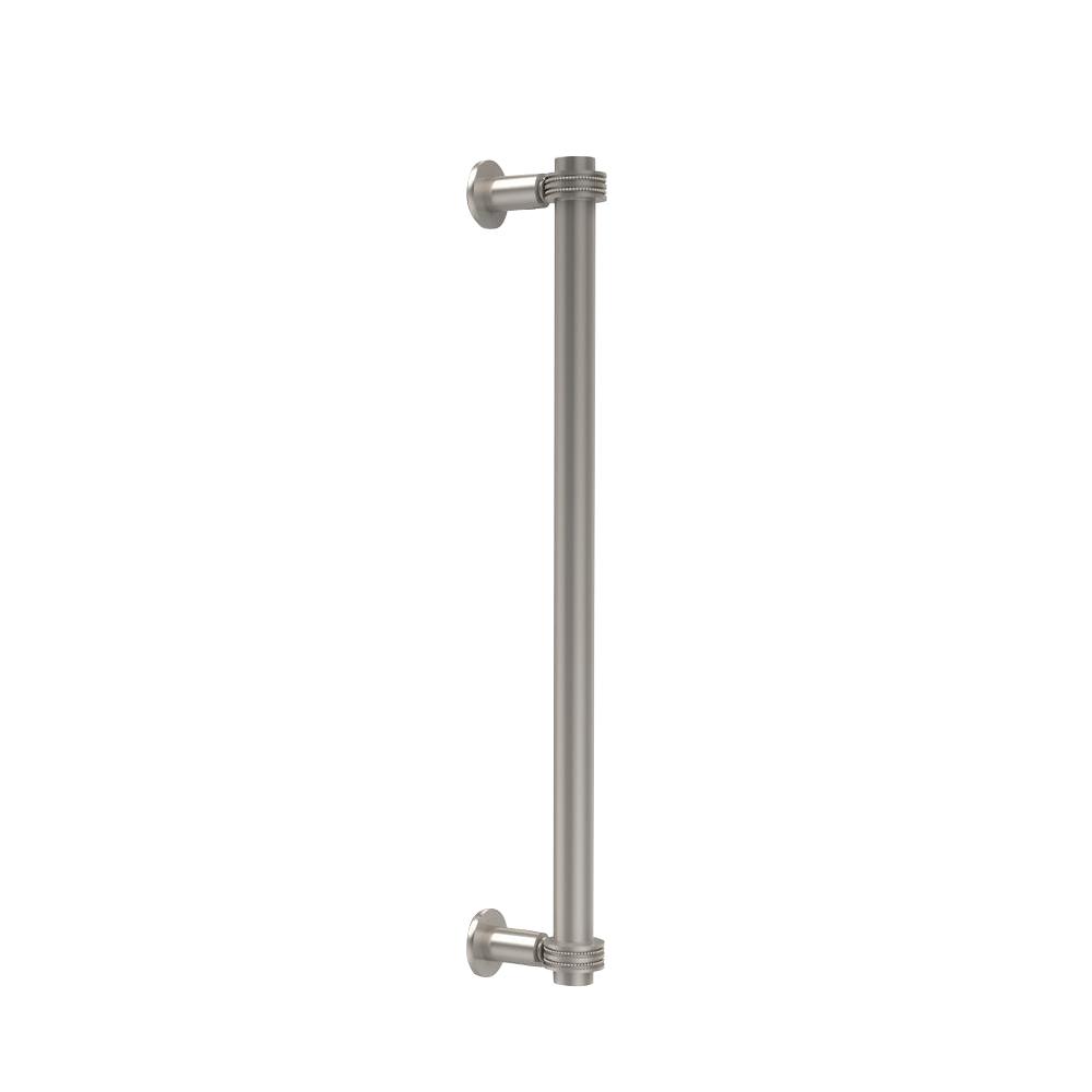 Allied Brass Contemporary 18 In Back To Shower Door Pull With Back To Shower Door Pull With Dotted Accent In Satin Nickel