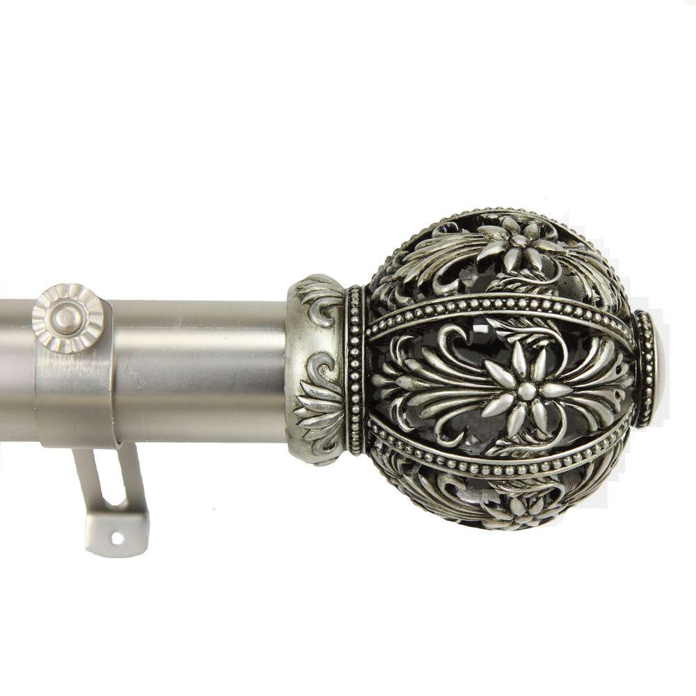 115 In 165 In 1 5 In O D Lacey Single Curtain Rod Set In