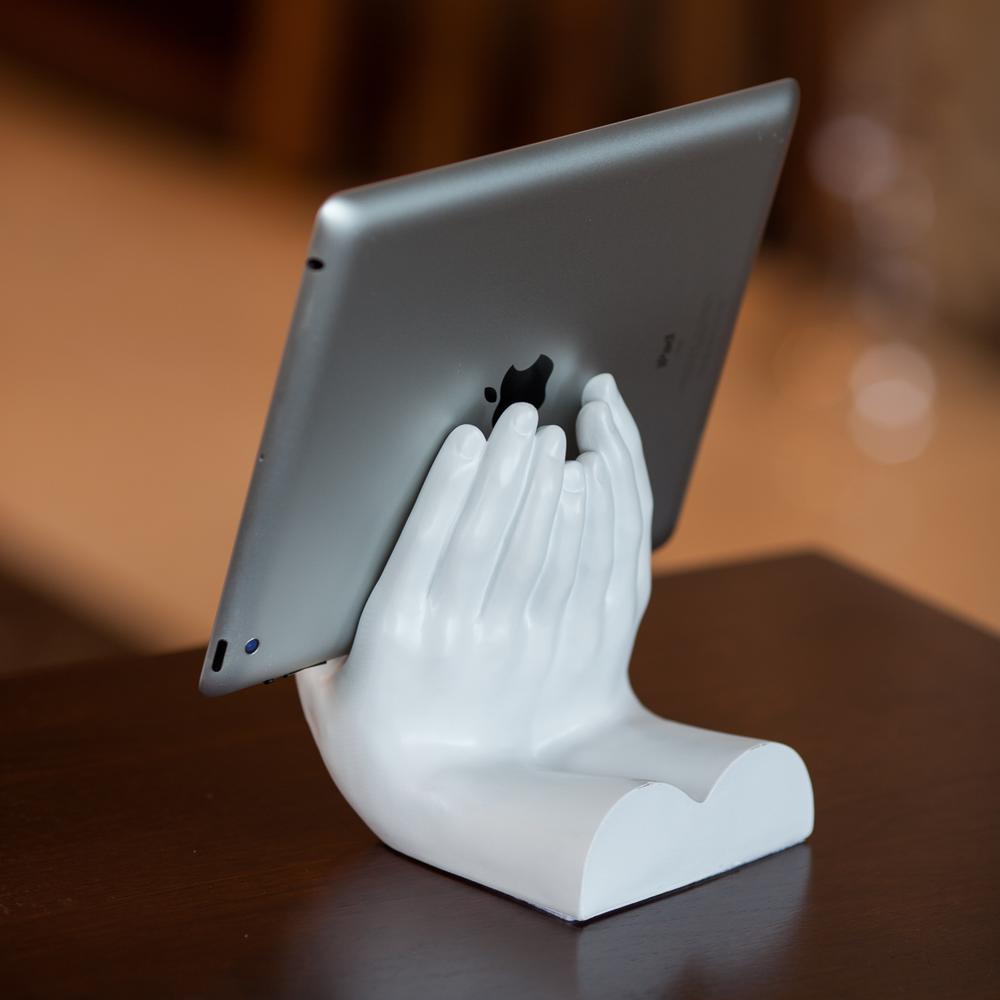 DANYA B Hands White Resin Book Or Tablet Holder-NY8039 - The Home Depot