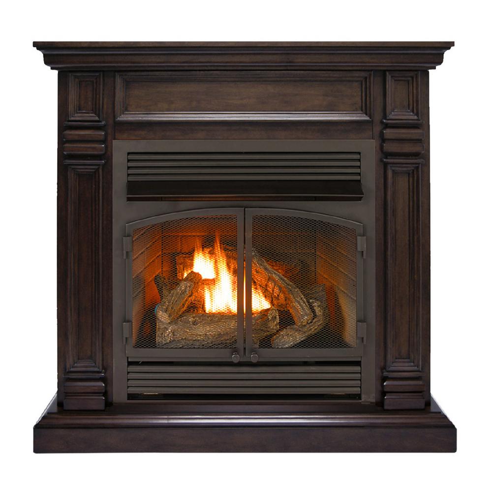 Duluth 44 in. Ventless Dual Fuel Gas Fireplace in Chocolate with