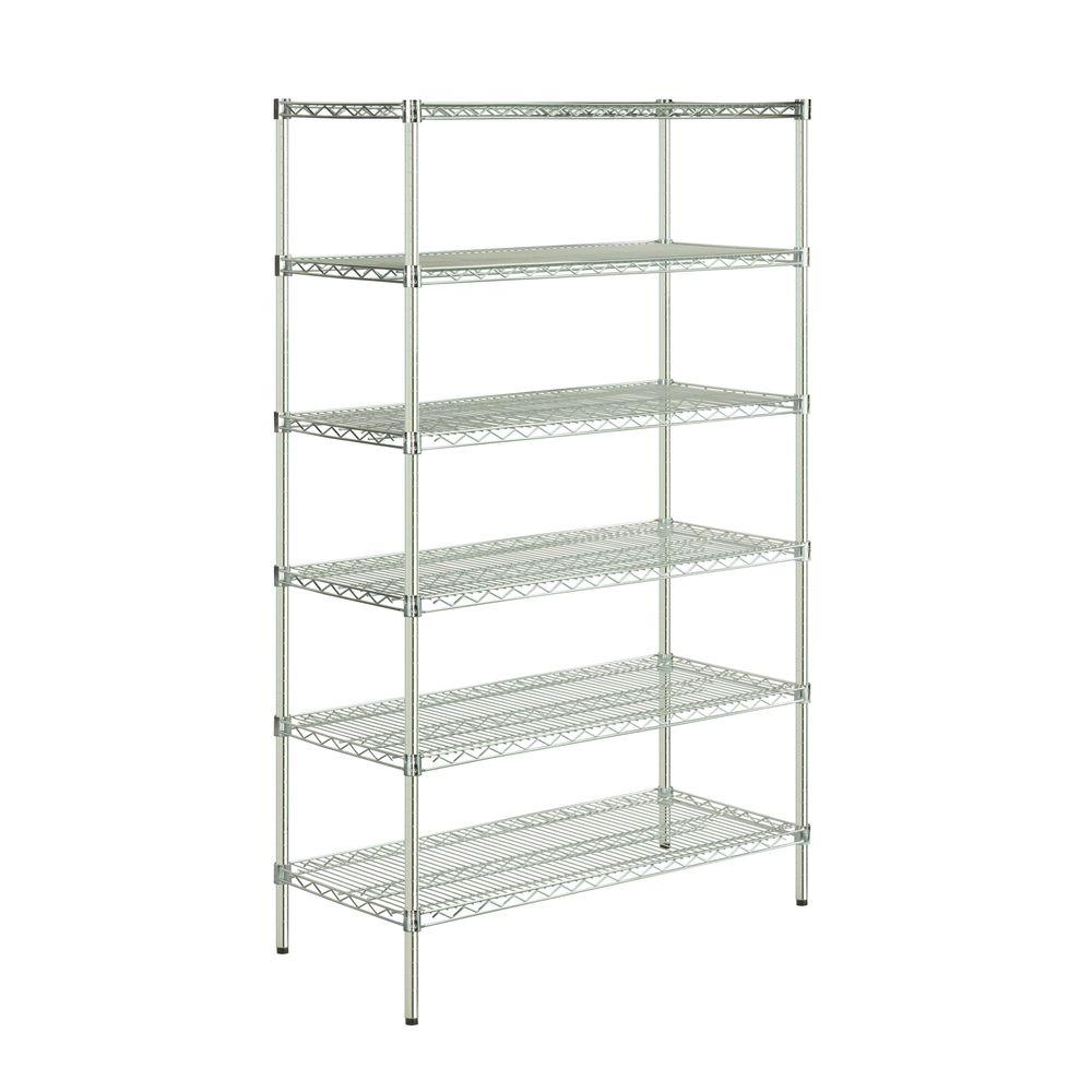 Honey Can Do 48 In L X 18 W 72 H 6 Tier Steel Shelving Unit Honey Can Do 48 In L X 18 W 72 H