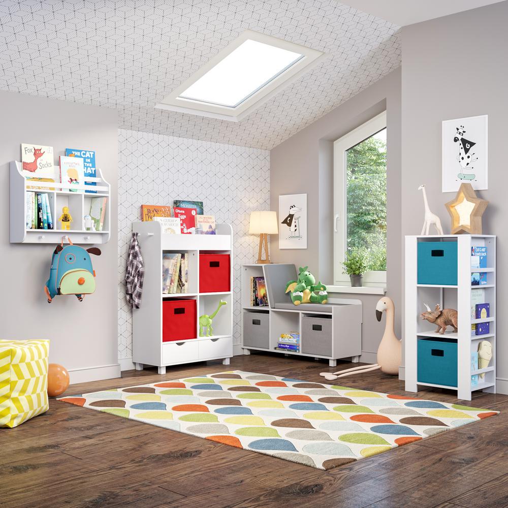Riverridge Home Kids White Storage Bench With Cubbies With 2pc
